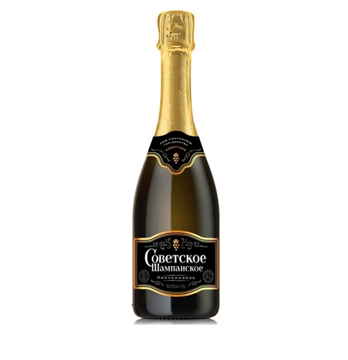 Вино игристое «Советское шампанское» 0,75л  —  полусладкое